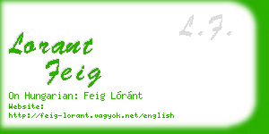 lorant feig business card