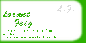 lorant feig business card